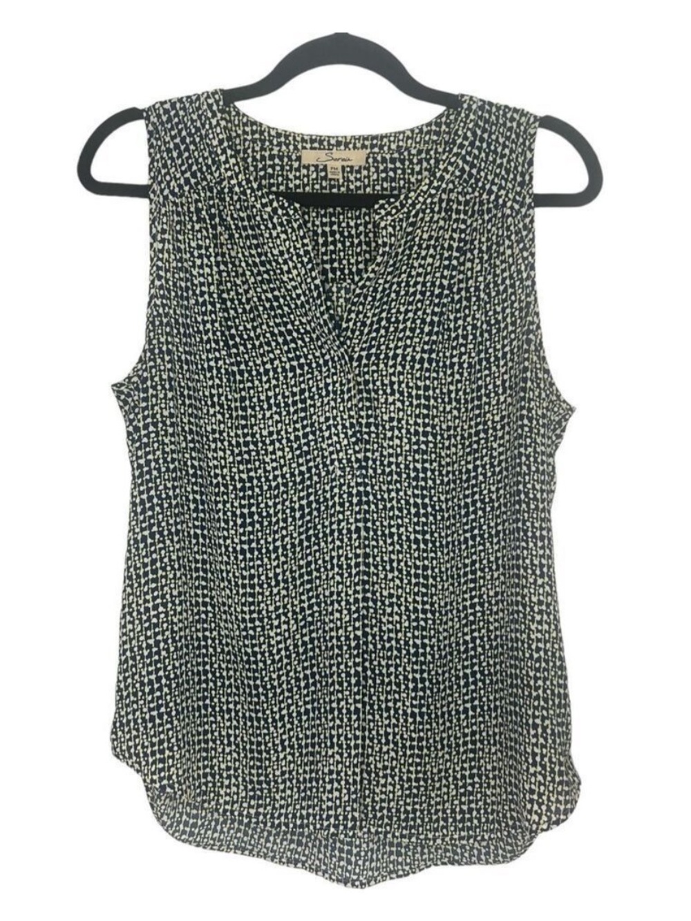 Serein size large Sleeveless V-Neck Textured Pattern Camisole top - Blue